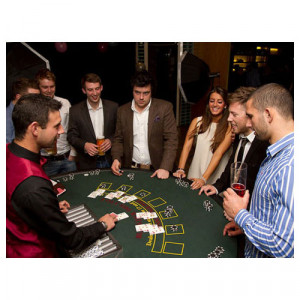 Blackjack Casino Table with Croupier